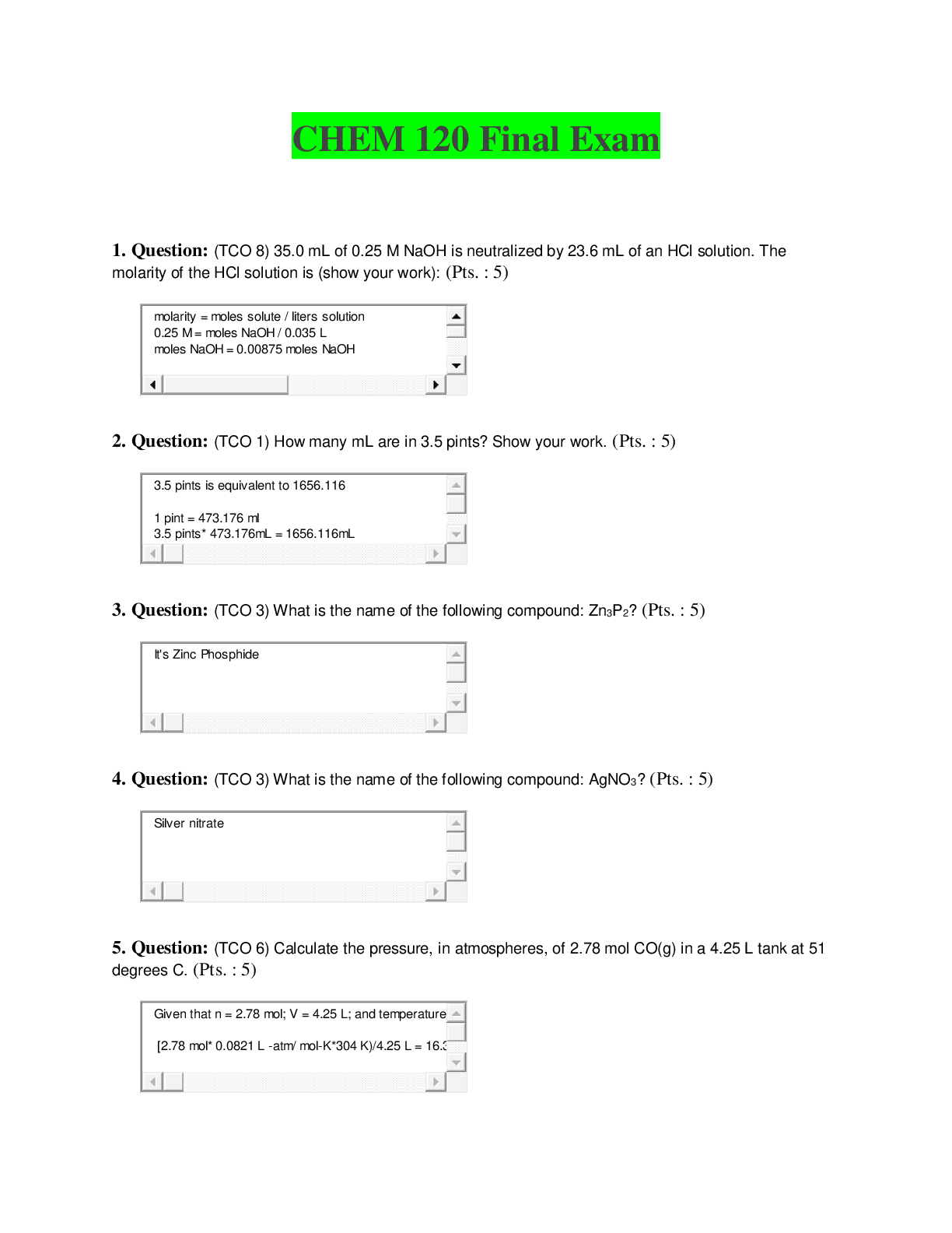 Preview image for CHEM 120 Final Exam (Questions and Answers)